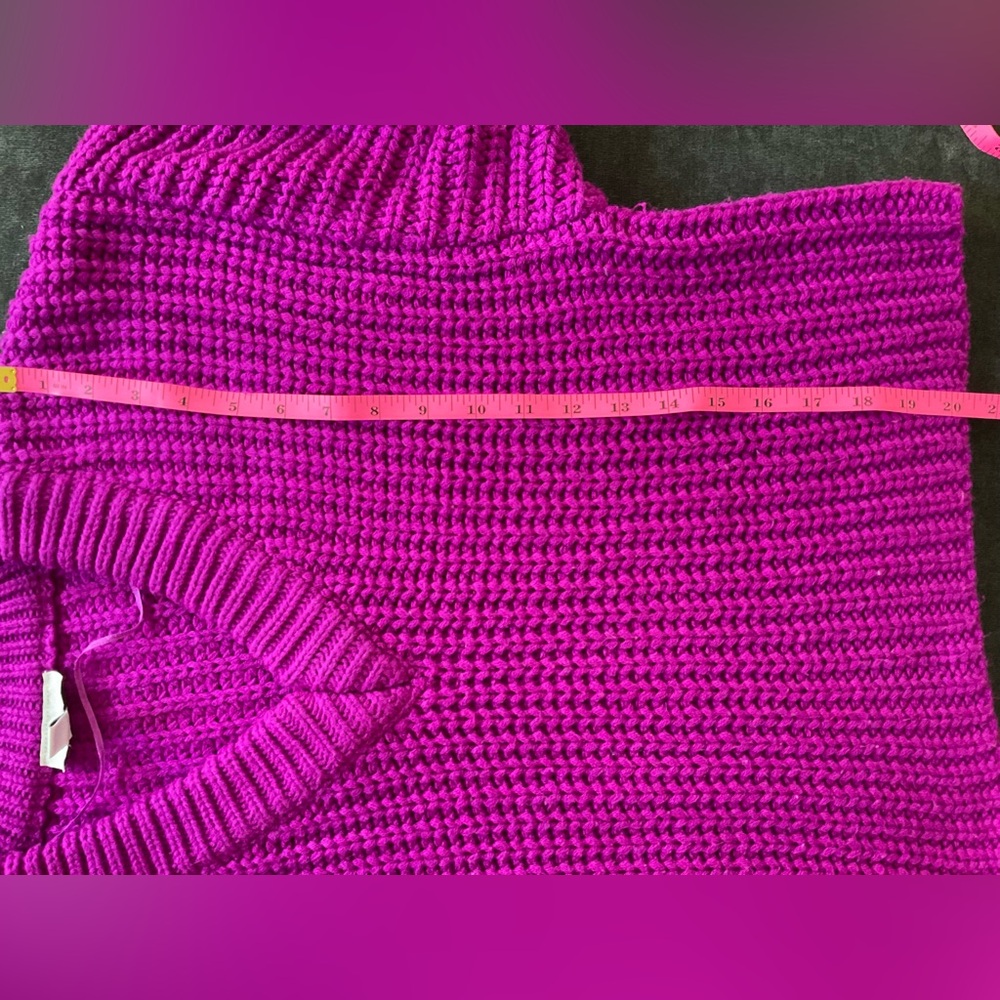 Topshop Purple V-Neck Sweater Chunky Knit - Picture 7 of 8